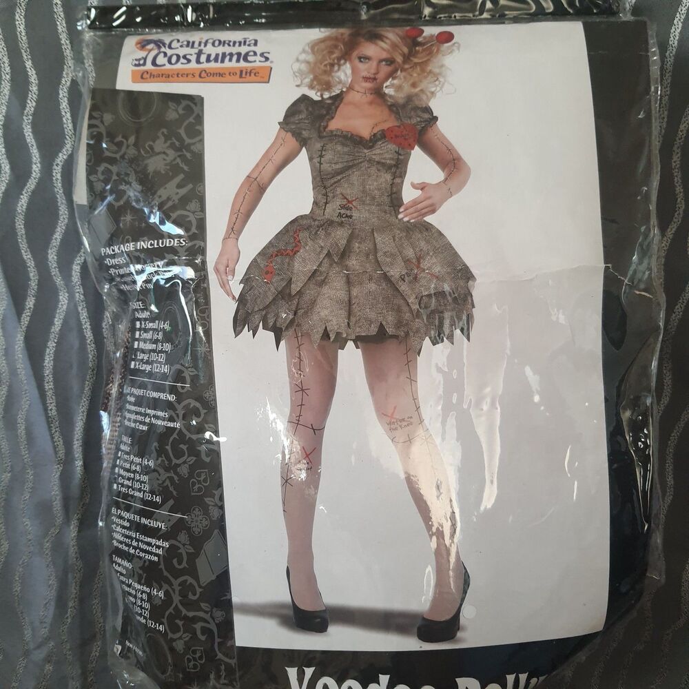 California Costumes Voodoo Rag Doll Adult Womes Large Halloween Costume Dress
